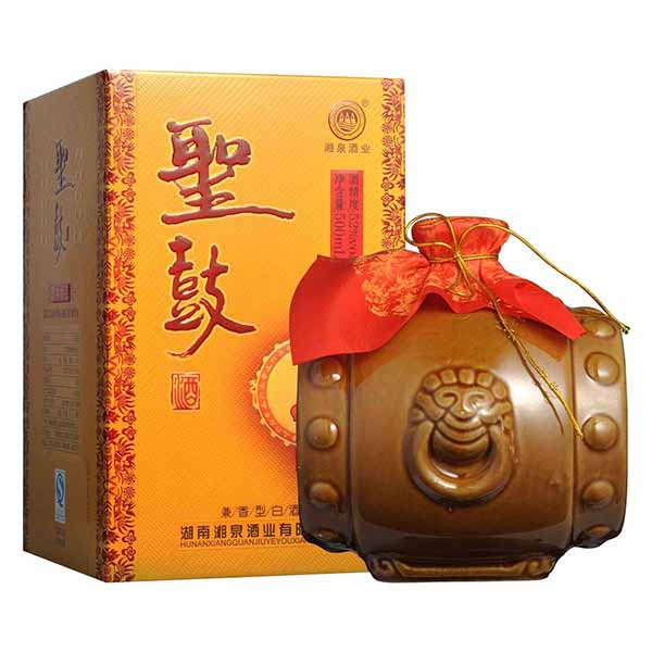 14年湘酒圣鼓酒52度陶瓷瓶