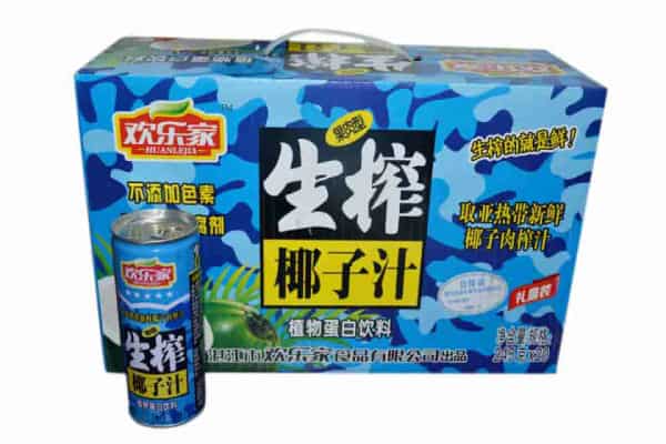 临期欢乐家生榨椰子汁礼盒245克x20
