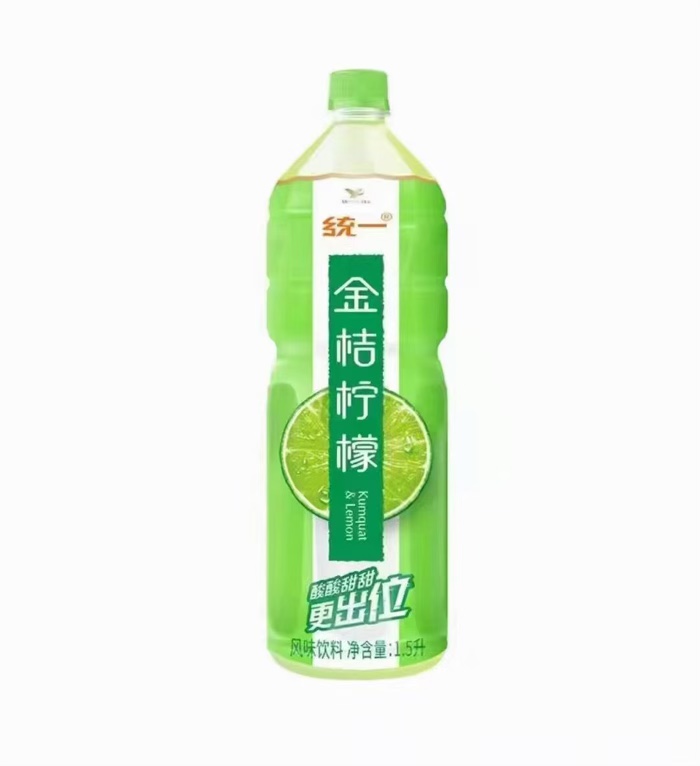 临期统一金桔柠檬风味饮料1.5升×6瓶