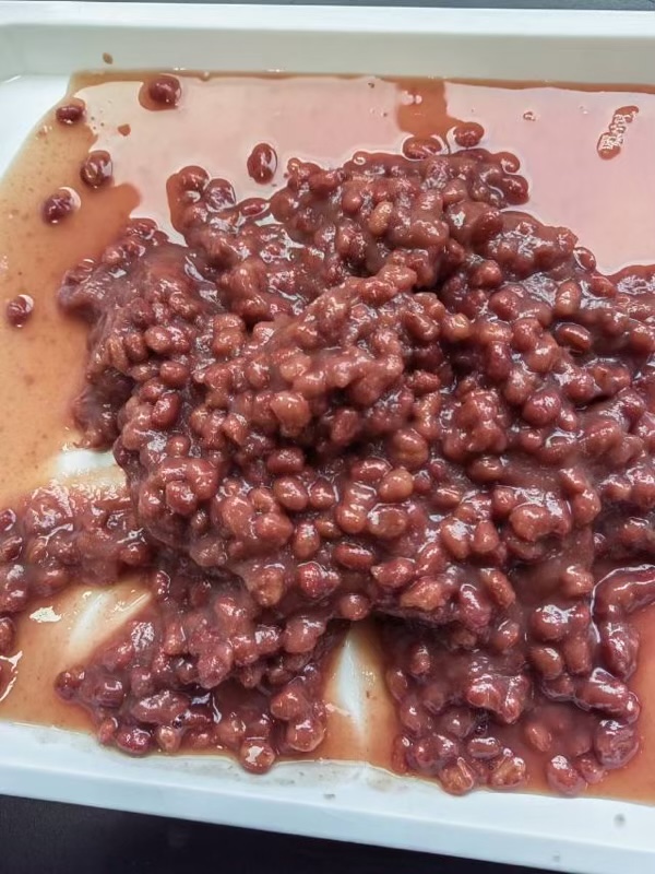因转产急需处理一批带沙红豆罐头